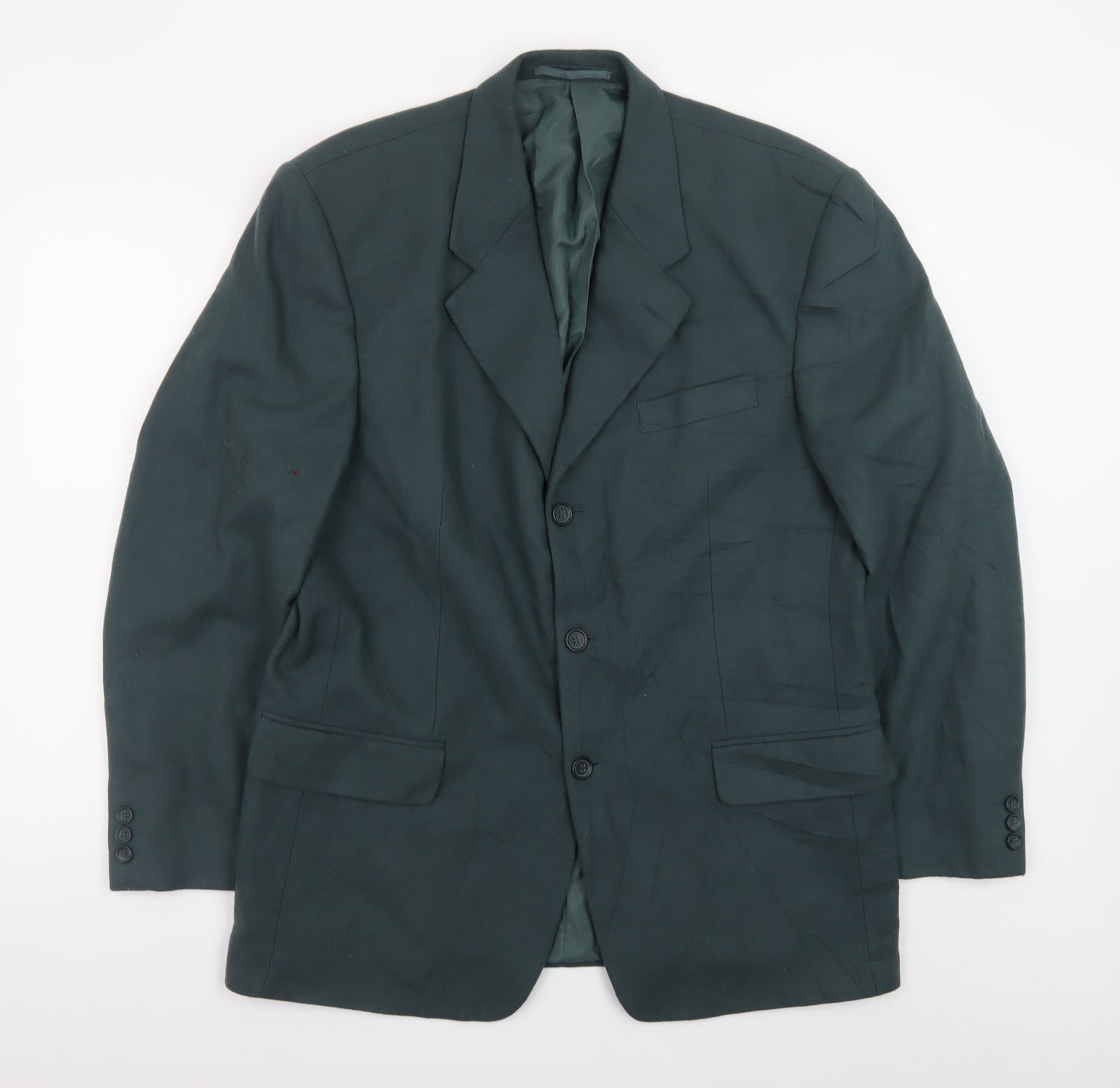 Burton Menswear Men Green Wool Blend 40 Blazer Regular Fit