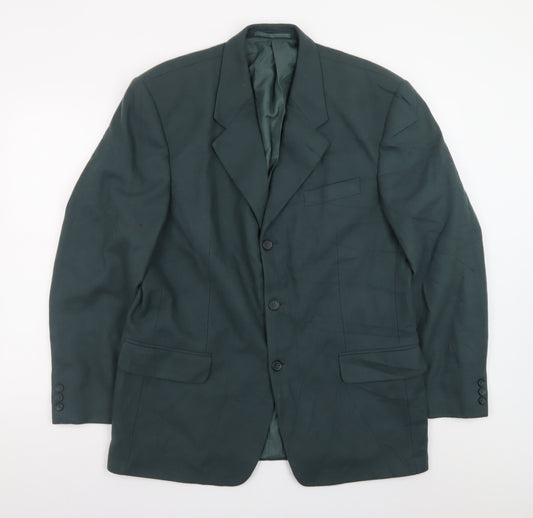 Burton Menswear Men Green Wool Blend 40 Blazer Regular Fit