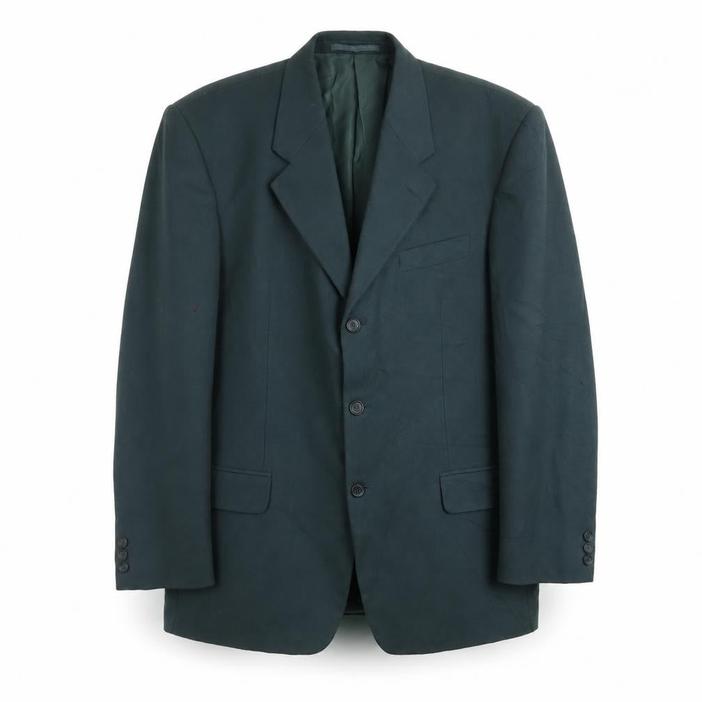 Front view of Burton Menswear Men Green Wool Blend 40 Blazer Regular Fit