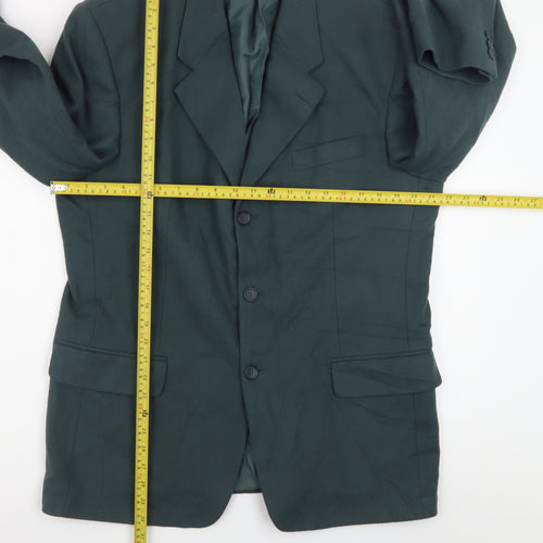 Burton Menswear Men Green Wool Blend 40 Blazer Regular Fit