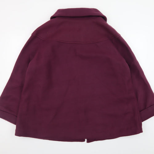 Anne De Lanҫay Womens Purple Polyester Mid-Length Coat Size 18