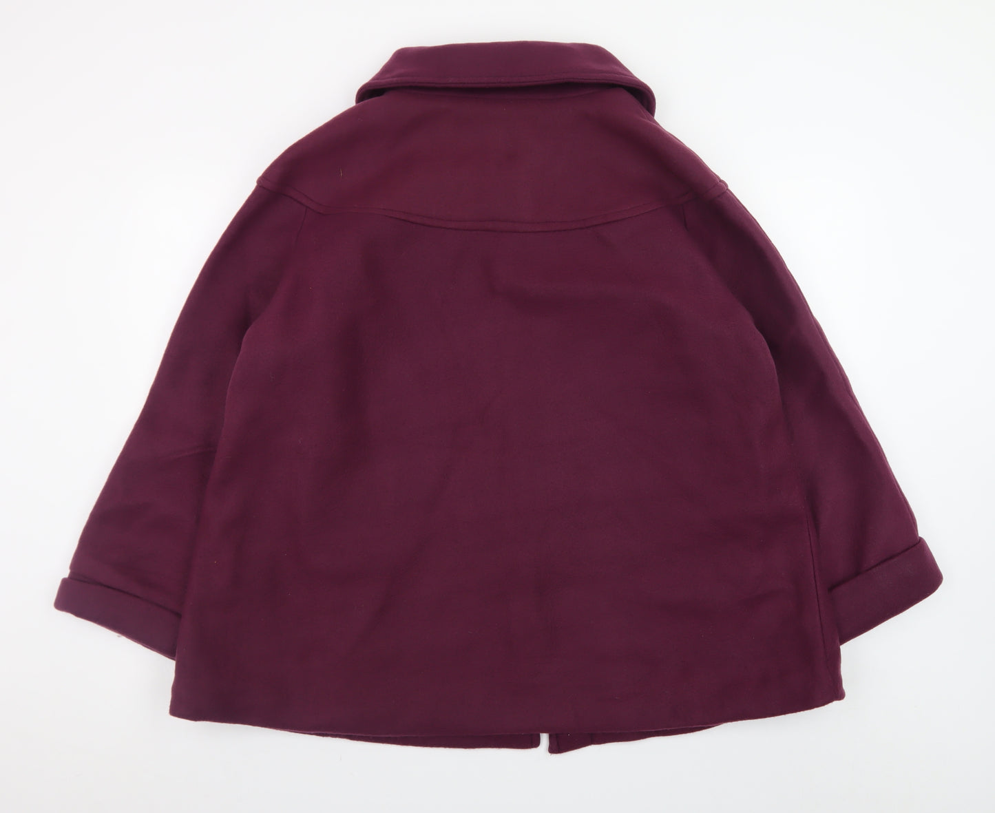 Anne De Lanҫay Womens Purple Polyester Mid-Length Coat Size 18