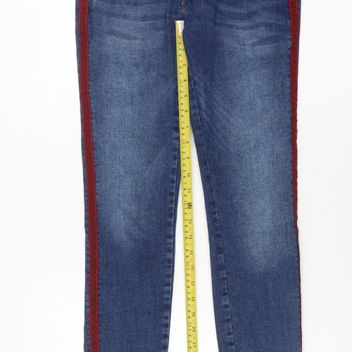 Khaadi Women Blue Skinny Jeans Size 8 Mid Rise Denim Stretch