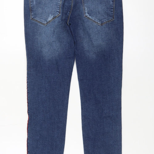 Khaadi Women Blue Skinny Jeans Size 8 Mid Rise Denim Stretch