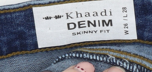 Khaadi Women Blue Skinny Jeans Size 8 Mid Rise Denim Stretch