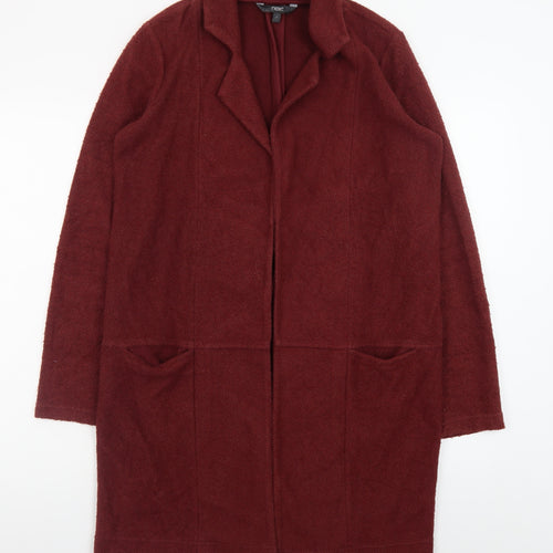 Next Women’s Red Cotton Blend Long Coatigan Size 8