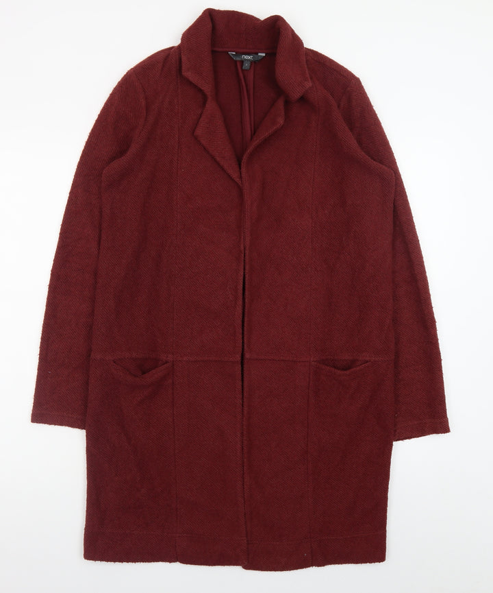Next Women’s Red Cotton Blend Long Coatigan Size 8