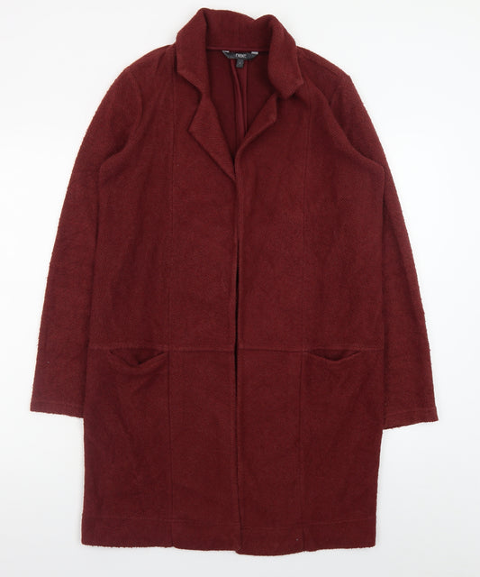 Next Women’s Red Cotton Blend Long Coatigan Size 8