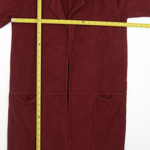 Next Women’s Red Cotton Blend Long Coatigan Size 8