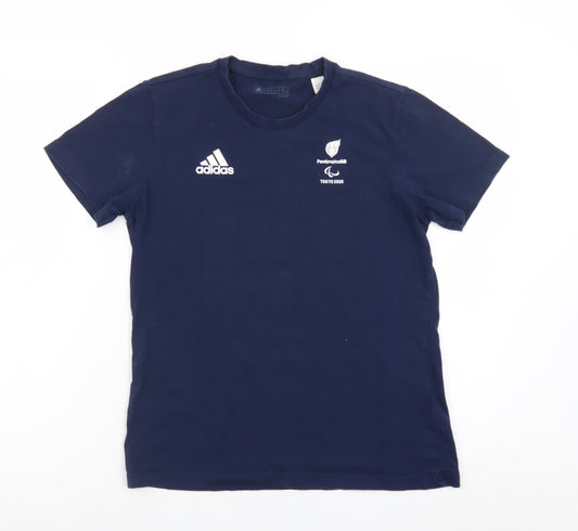 Adidas Womens Blue ParalympicsGB Tokyo 2020 T-Shirt Size 14