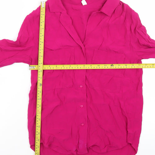 MNG Women’s Pink Long Sleeve Button-Up Blouse XS