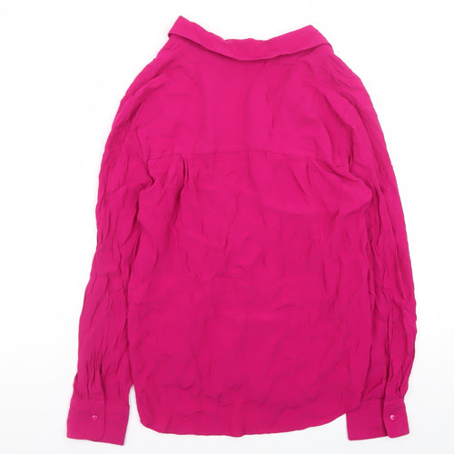 MNG Women’s Pink Long Sleeve Button-Up Blouse XS