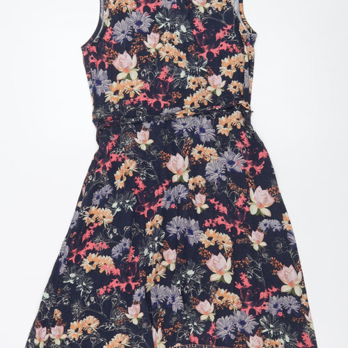 Warehouse Womens Multicoloured Floral Wrap Dress Size 10