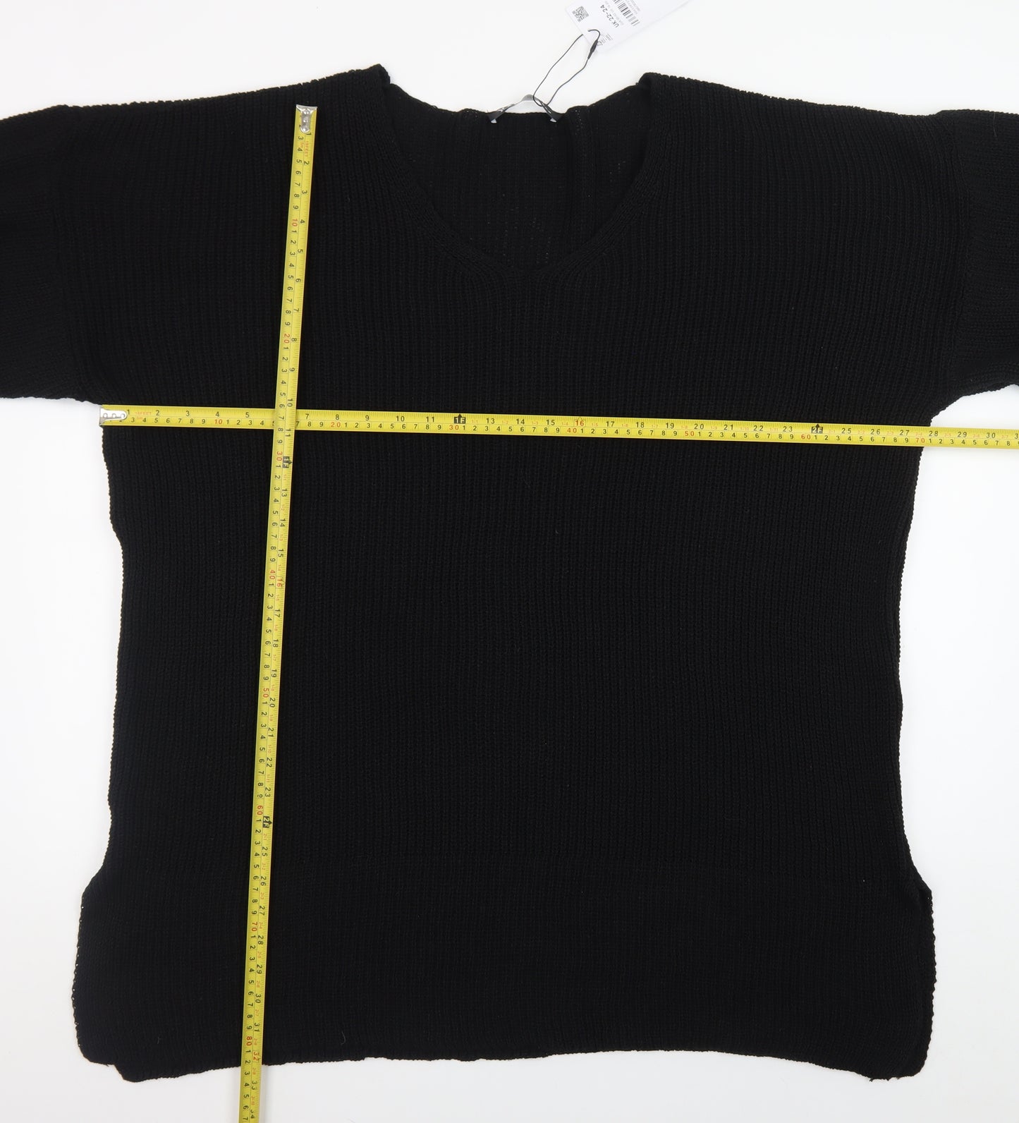 Yours Women's Black Plus Size 22-24 V-Neck Knit Pullover Jumper