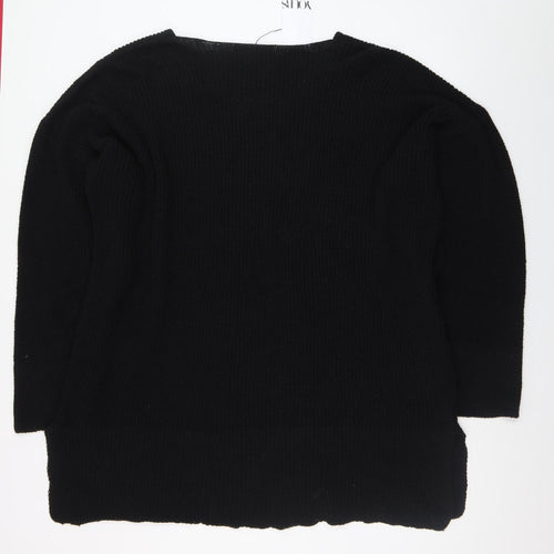 Yours Women's Black Plus Size 22-24 V-Neck Knit Pullover Jumper