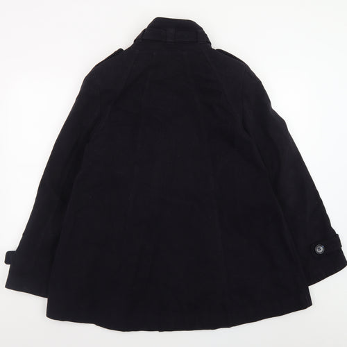Great Plains Women's Black L Trench Coat Belted Mid-Length Jacket
