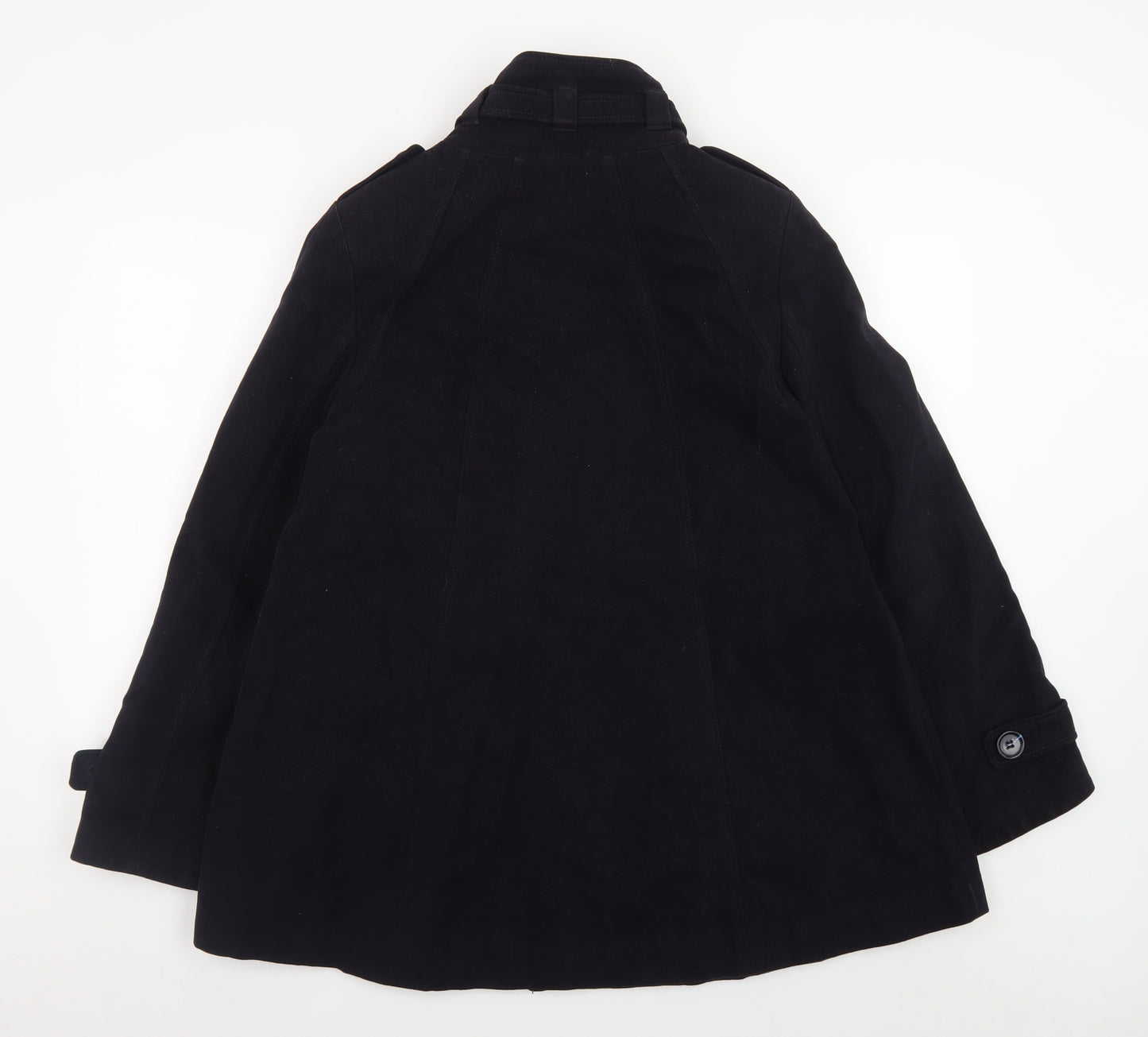 Great Plains Women's Black L Trench Coat Belted Mid-Length Jacket