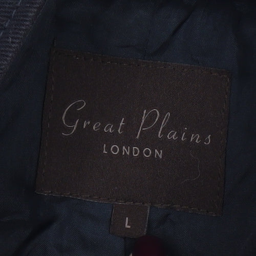 Great Plains Women's Black L Trench Coat Belted Mid-Length Jacket