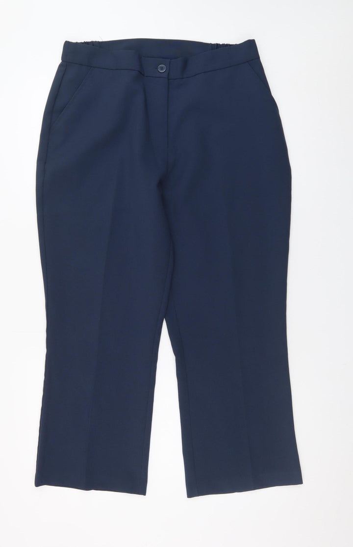 Damart Women's Blue Regular Fit Straight Leg Trousers Size 18