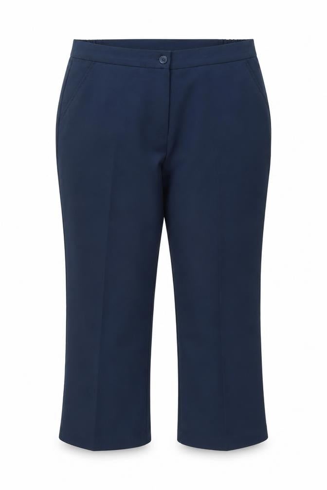 Front view of Damart Women's Blue Regular Fit Straight Leg Trousers, size 18