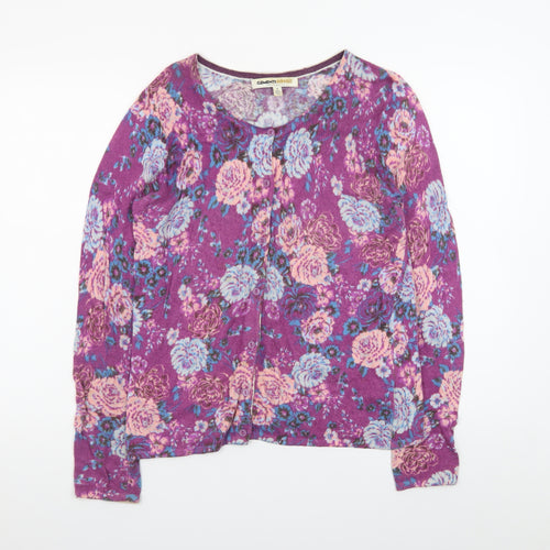 Clements Ribeiro Women’s Purple Floral Cardigan Size 12