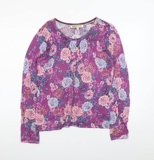 Clements Ribeiro Women’s Purple Floral Cardigan Size 12