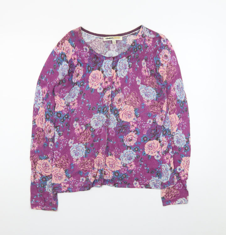 Clements Ribeiro Women’s Purple Floral Cardigan Size 12