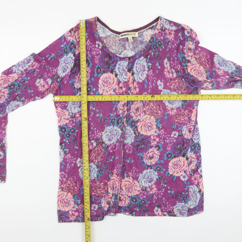 Clements Ribeiro Women’s Purple Floral Cardigan Size 12