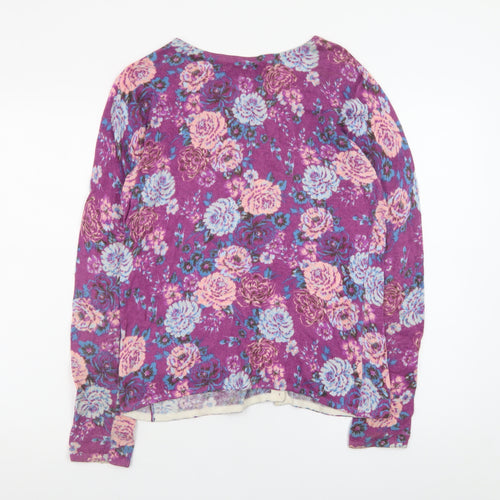 Clements Ribeiro Women’s Purple Floral Cardigan Size 12