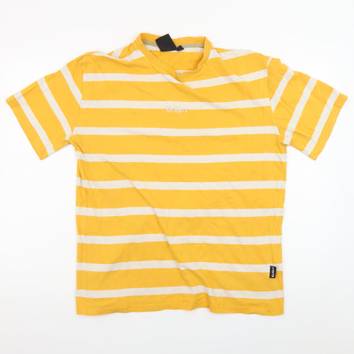 Kickers Men’s Yellow Striped Cotton Classic Short Sleeve T-Shirt M