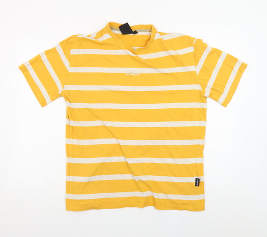 Kickers Men’s Yellow Striped Cotton Classic Short Sleeve T-Shirt M