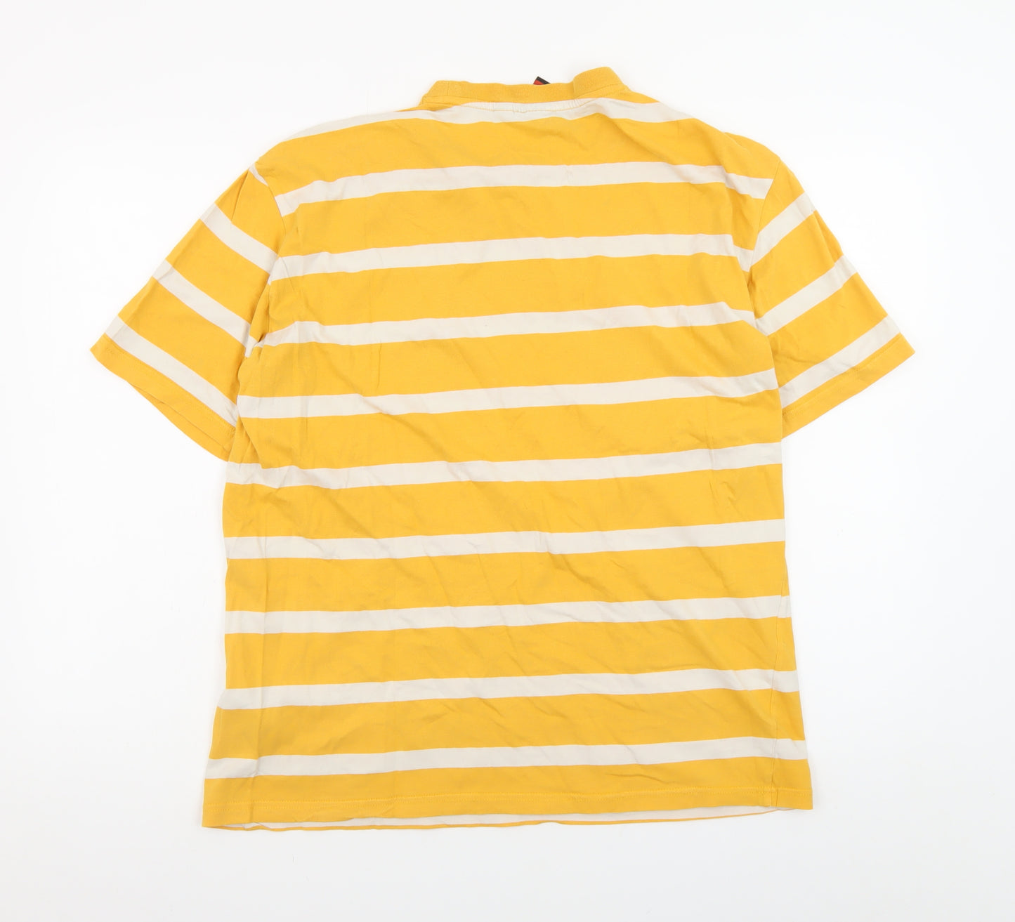 Kickers Men’s Yellow Striped Cotton Classic Short Sleeve T-Shirt M