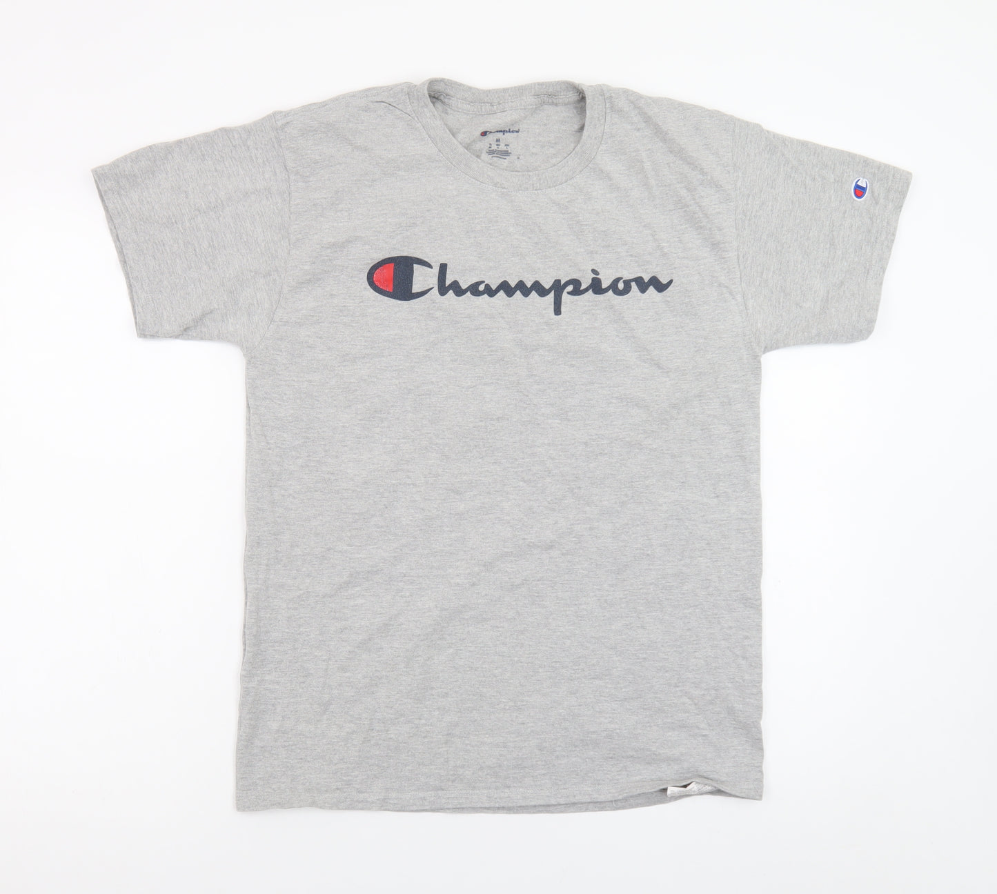 Champion Men's Grey Logo Graphic Short Sleeve T-Shirt Size M