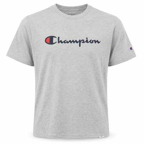 Champion Men's Grey Logo Graphic Short Sleeve T-Shirt Size M