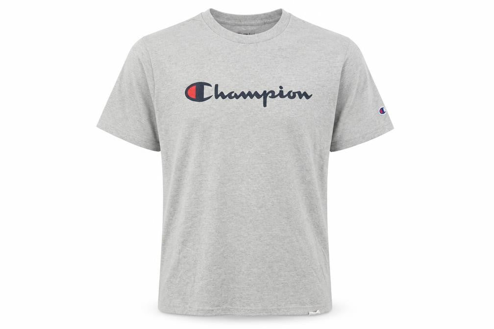 Champion Men's Grey Logo Graphic Short Sleeve T-Shirt Size M