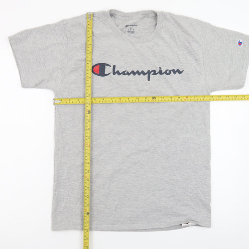 Champion Men's Grey Logo Graphic Short Sleeve T-Shirt Size M