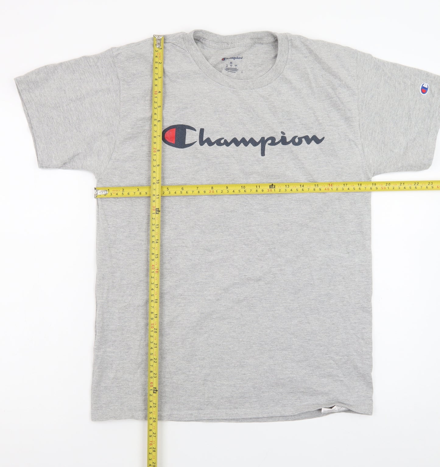 Champion Men's Grey Logo Graphic Short Sleeve T-Shirt Size M