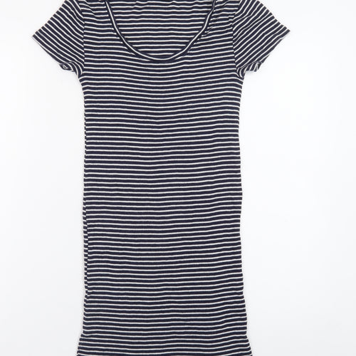 Forever 21 Women's Blue Striped T-Shirt Dress Size S Casual Jersey