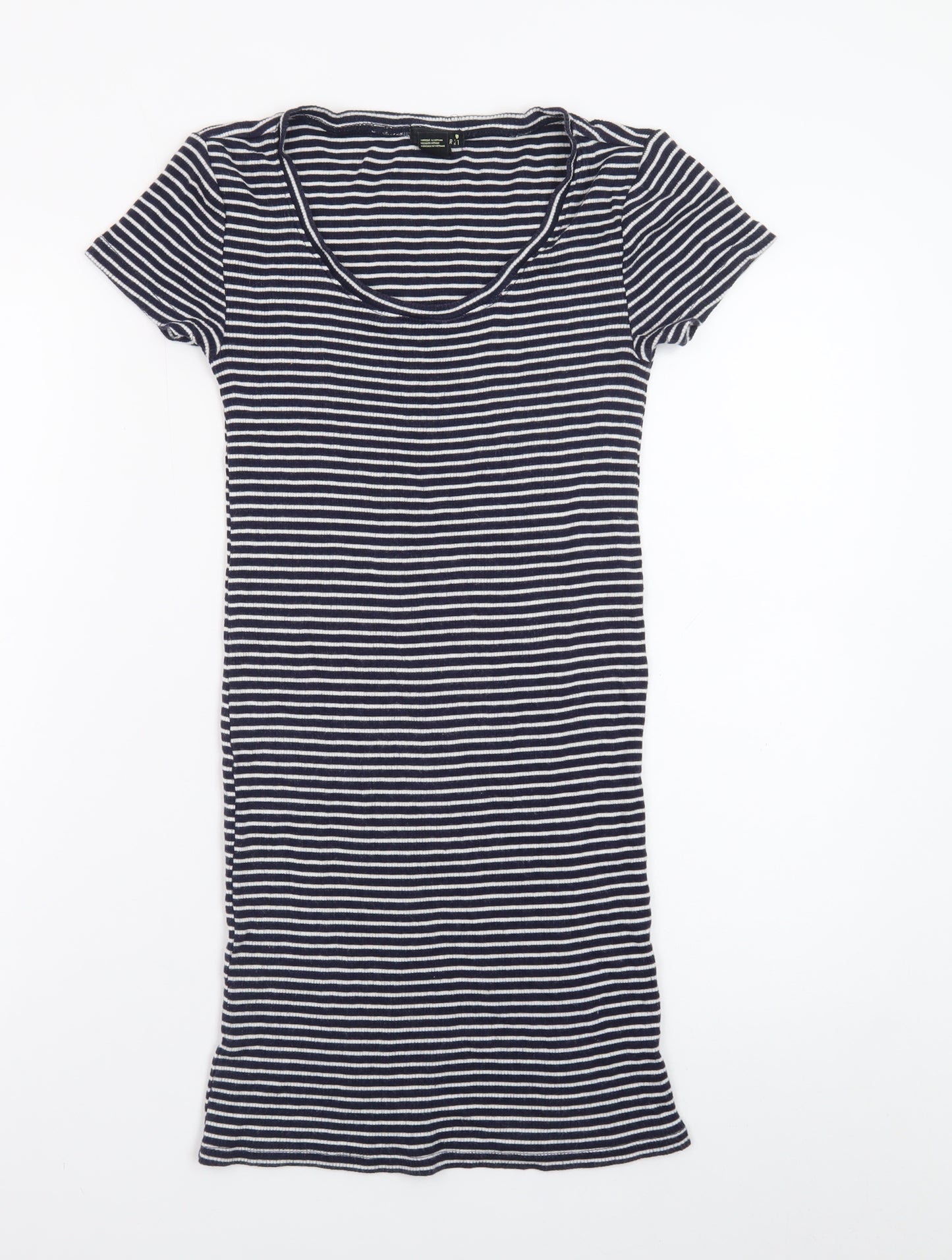 Forever 21 Women's Blue Striped T-Shirt Dress Size S Casual Jersey