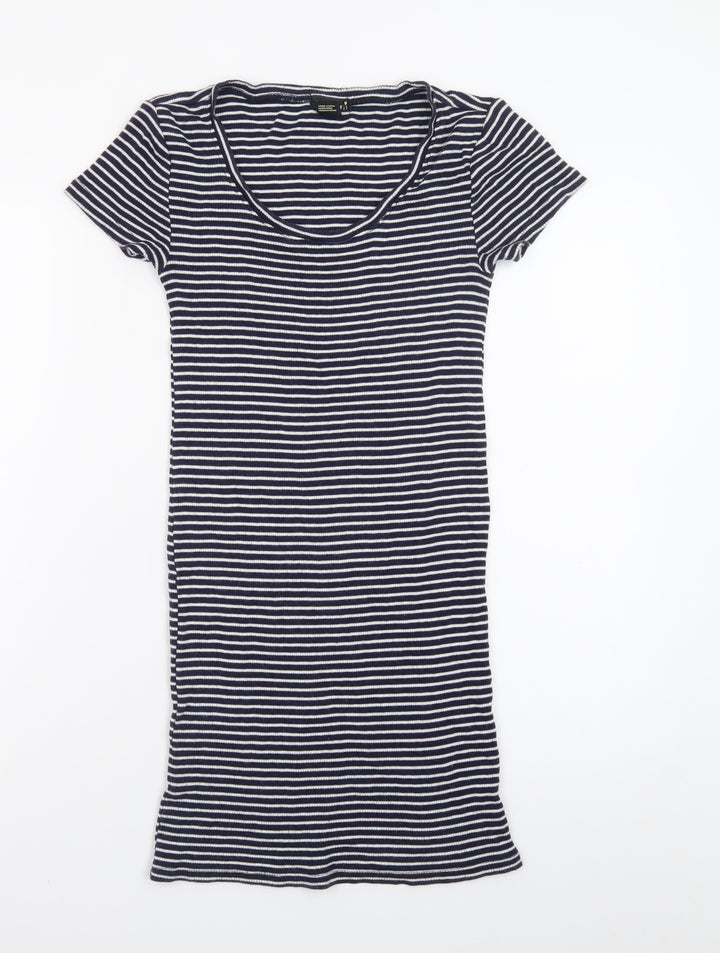 Forever 21 Women's Blue Striped T-Shirt Dress Size S Casual Jersey