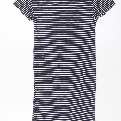 Forever 21 Women's Blue Striped T-Shirt Dress Size S Casual Jersey