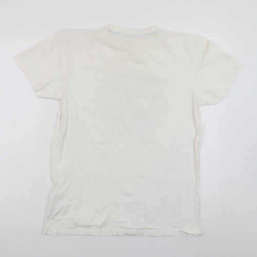 McKenzie Men's White Graphic Short Sleeve Crew Neck T-Shirt Size M