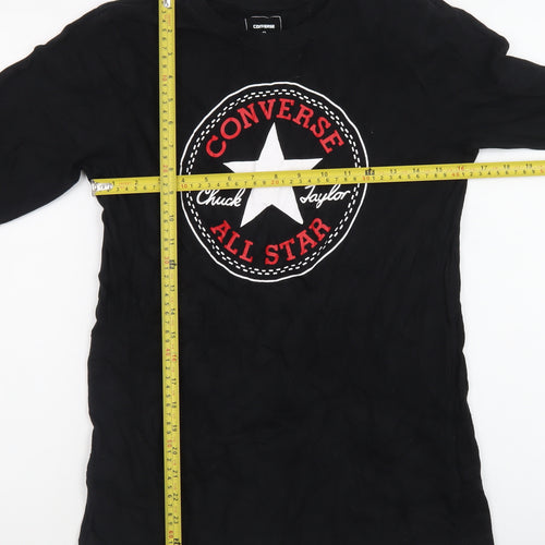 Converse Boys Black Long Sleeve Logo Cotton T-Shirt 13-15 Years