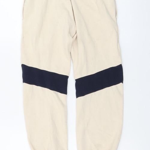 Juicy Couture Girls Beige & Black Jogger Sweatpants Size 10/11 Drawstring Waist