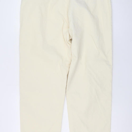 Marks and Spencer Men's Ivory Corduroy Chino Trousers 34W 29L Regular Fit