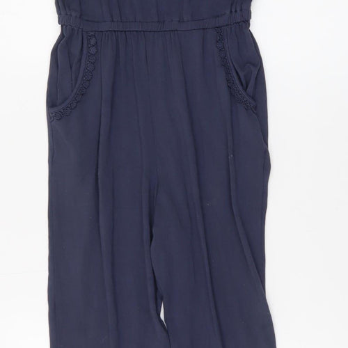 FatFace Girls Blue Floral Embroidered Sleeveless Jumpsuit 10-11 Years