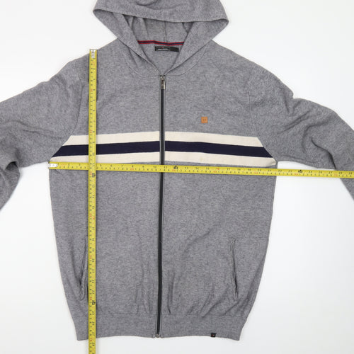 Roberto Torretta Mens Grey Full Zip Hoodie L Viscose Nylon Blend