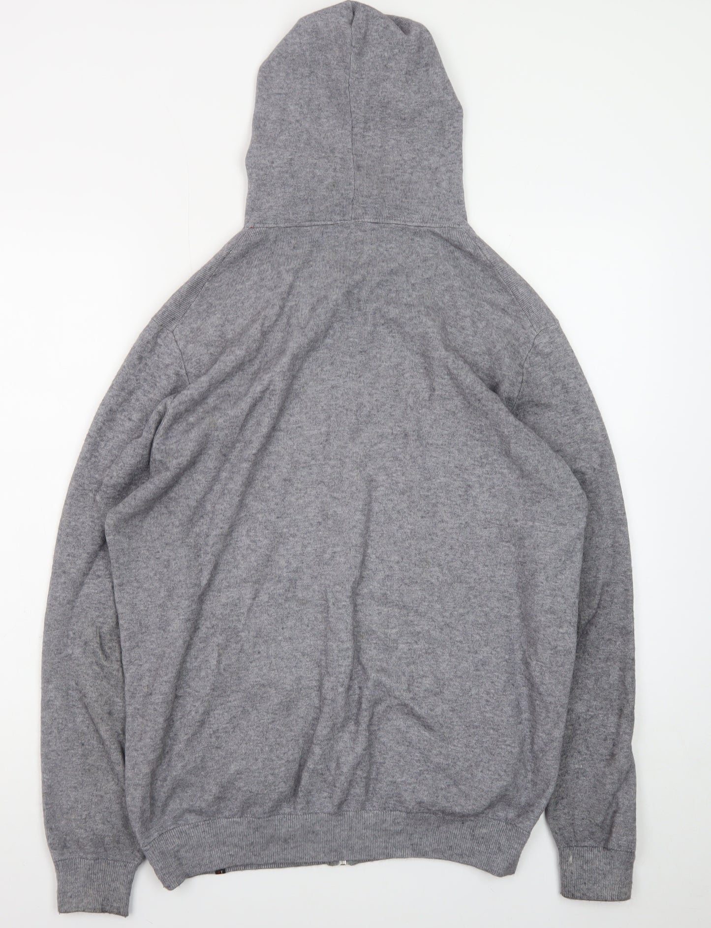 Roberto Torretta Mens Grey Full Zip Hoodie L Viscose Nylon Blend