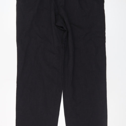 m.e.n.s. Men's Black 36R Wool Blend Straight Leg Dress Trousers