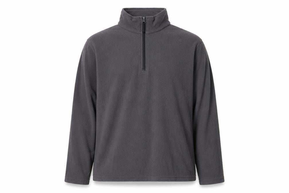 Front view of Regatta Men’s Grey Fleece 1/4 Zip Pullover Sweatshirt, size L